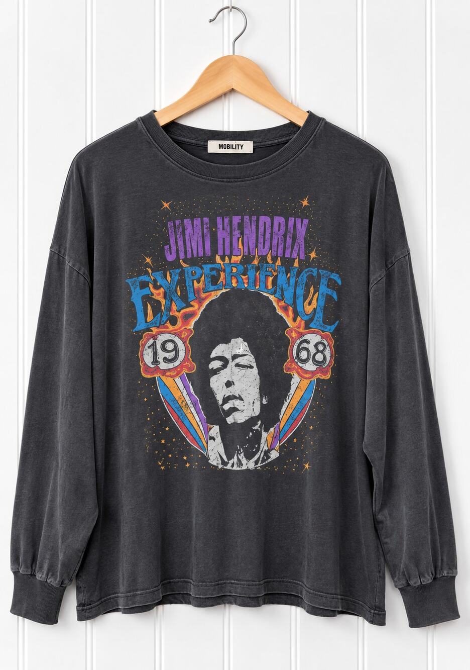 Daydreamer Jimi Hendrix Experience Long Sleeve Tee One Size Oversized Graphic